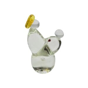 Mother Child Blown Glass Paperweight hearts signed Loder? Mothers day gift